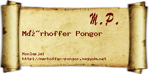 Márhoffer Pongor névjegykártya